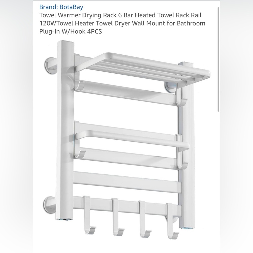 NEW HEATER PLUG IN White Heated Towel Rack Christmas Holiday GIFT NIB NWT in box